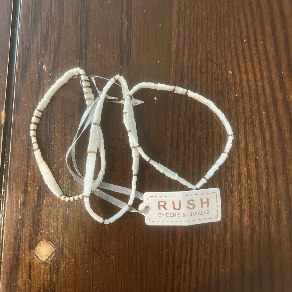 Rush By Denis & Charles Women’s Set Of 3 Separate White & Gold Beaded Bracelets